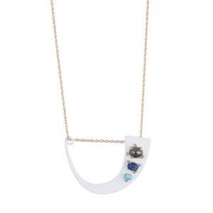 ALEXIS BITTAR • Multi-Stone Matte Arc Necklace